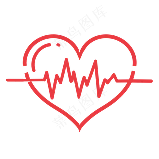 七夕情人节跳动线条爱心,免抠元素