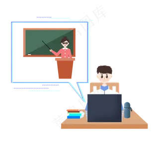 在家上网课的学生