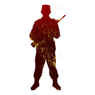 建军节军人剪影武装警察,免抠元素