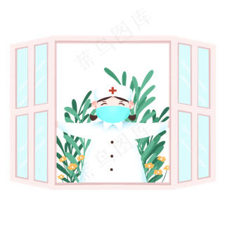 新型冠状病毒开窗通风的白衣天使