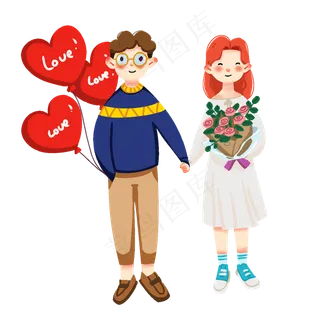 情人节送花的男生女生