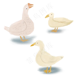 处暑鸭子夏季手绘卡通鸭子