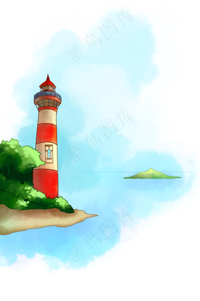 水彩灯塔