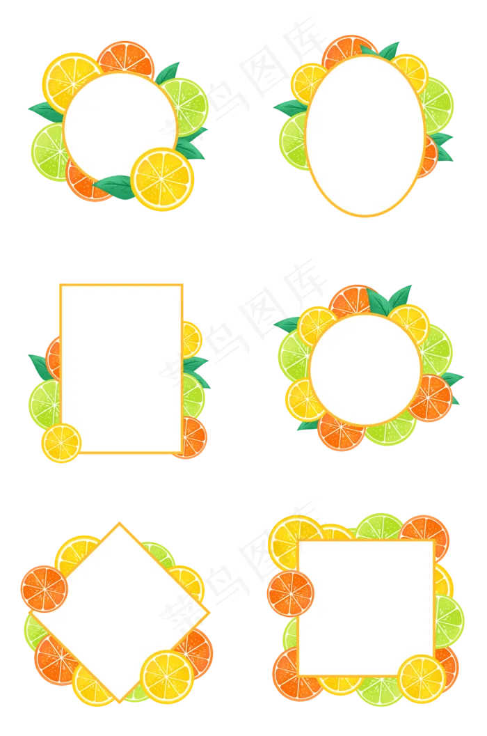 夏季水果边框组图(2000X3020(DPI:300))psd模版下载