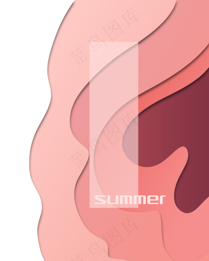 粉色渐变装饰立体花框立体剪纸