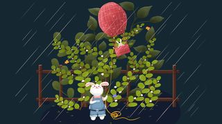 节日节气清明兔子与花草