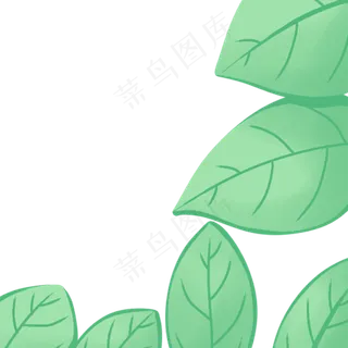 卡通植物绿叶边框下载