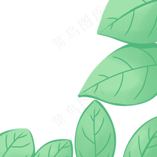 卡通植物绿叶边框下载