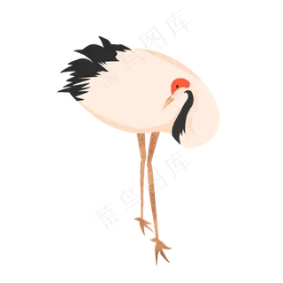 中国风卡通山水仙鹤鸟类