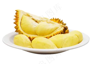 一盘黄色榴莲