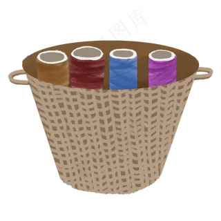 彩色创意针线盒元素