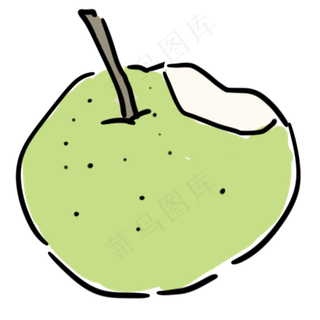 梨子鸭梨绿色黄色可爱卡通水果