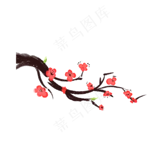 新年春节喜庆树枝树干,免抠元素