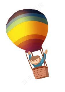春分坐热气球免扣元素,免抠元素