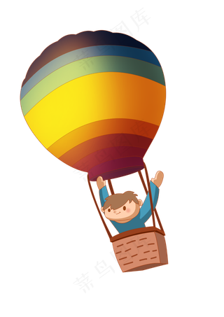 春分坐热气球免扣元素,免抠元素
