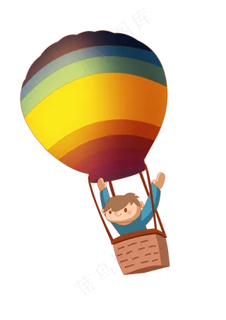 春分坐热气球免扣元素,免抠元素