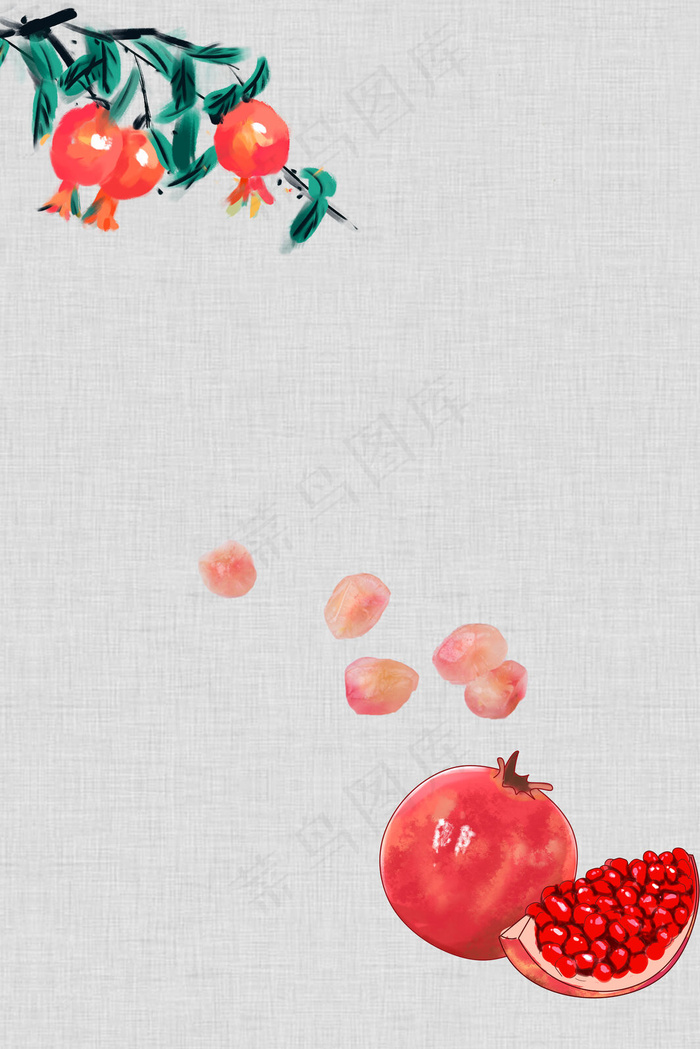 清新卡通手绘水果背景