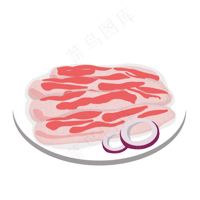手绘火锅肉片卡通素材,免抠元素(2000*2000px 300 dpi )psd模版下载