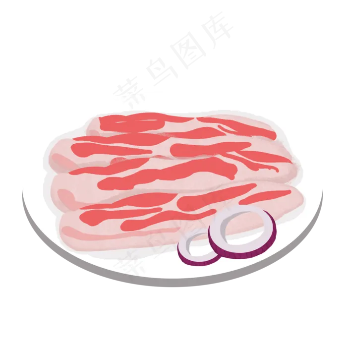 手绘火锅肉片卡通素材,免抠元素(2000*2000px 300 dpi )psd模版下载