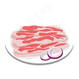 手绘火锅肉片卡通素材,免抠元素