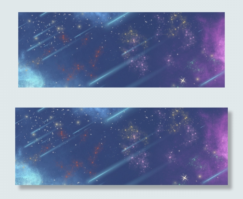 蓝色的卡通星空夜景