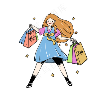 双十一购物节买买买女孩儿