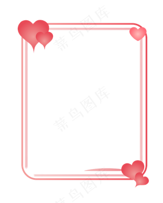 矢量手绘卡通爱心边框