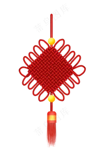 新年红色的中国结,免抠元素