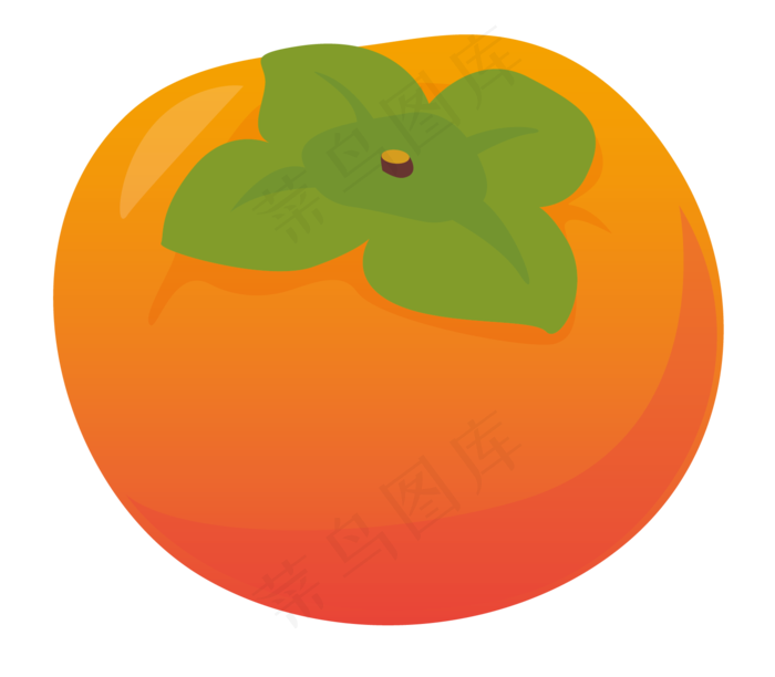 手绘卡通红色柿子