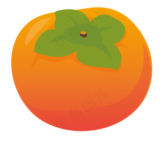 手绘卡通红色柿子