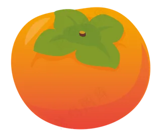 手绘卡通红色柿子