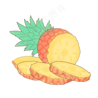 大暑菠萝手绘小清新