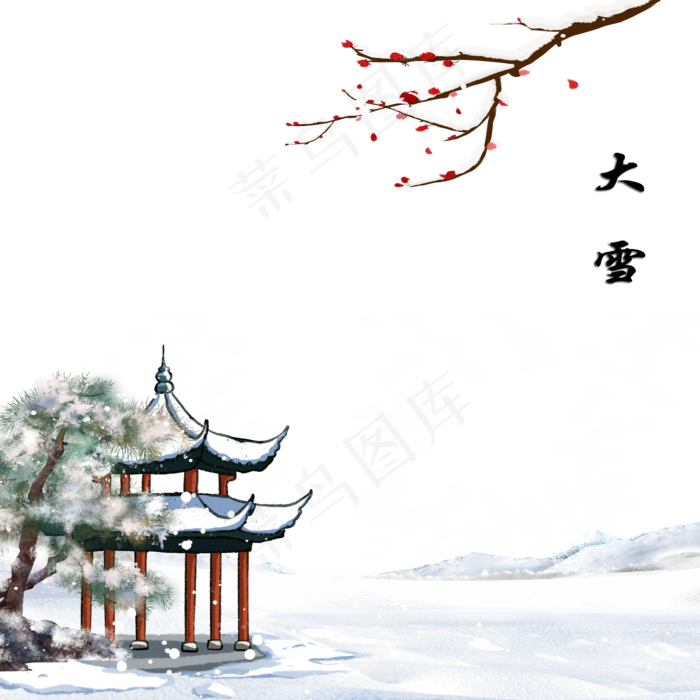 大雪古风(2000X2000(DPI:299))psd模版下载