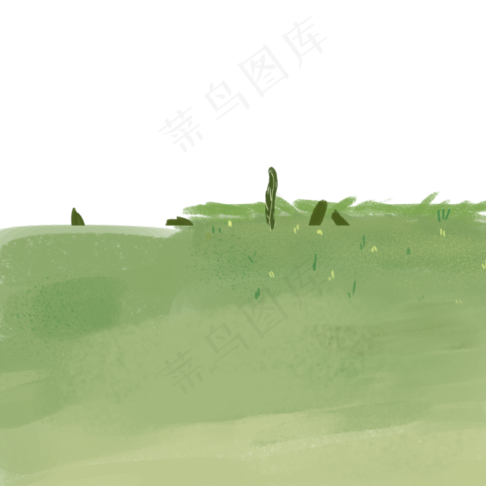 水墨绿卡通草坪免费下载,免抠元素(2000*2000px 300 dpi )psd模版下载