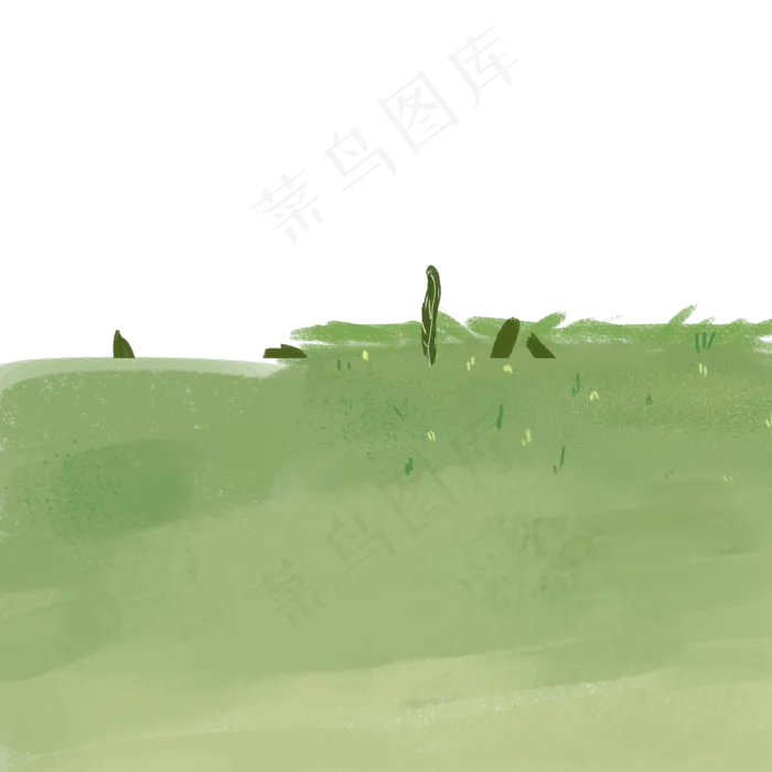 水墨绿卡通草坪免费下载,免抠元素(2000*2000px 300 dpi )psd模版下载