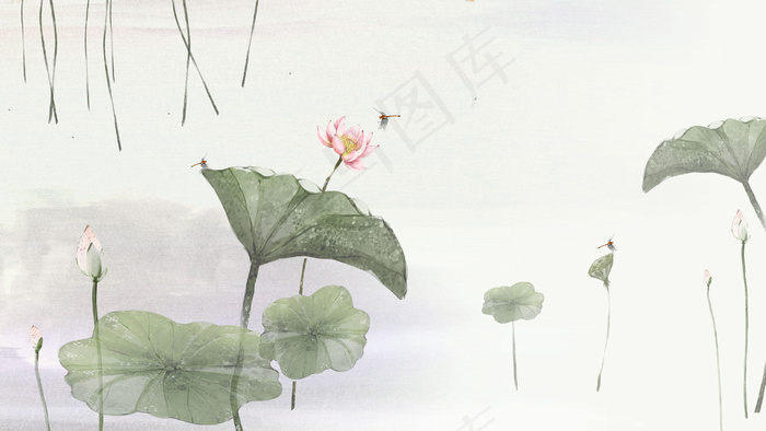 中国风夏日荷花商用图(2880X1620(DPI:300))psd模版下载