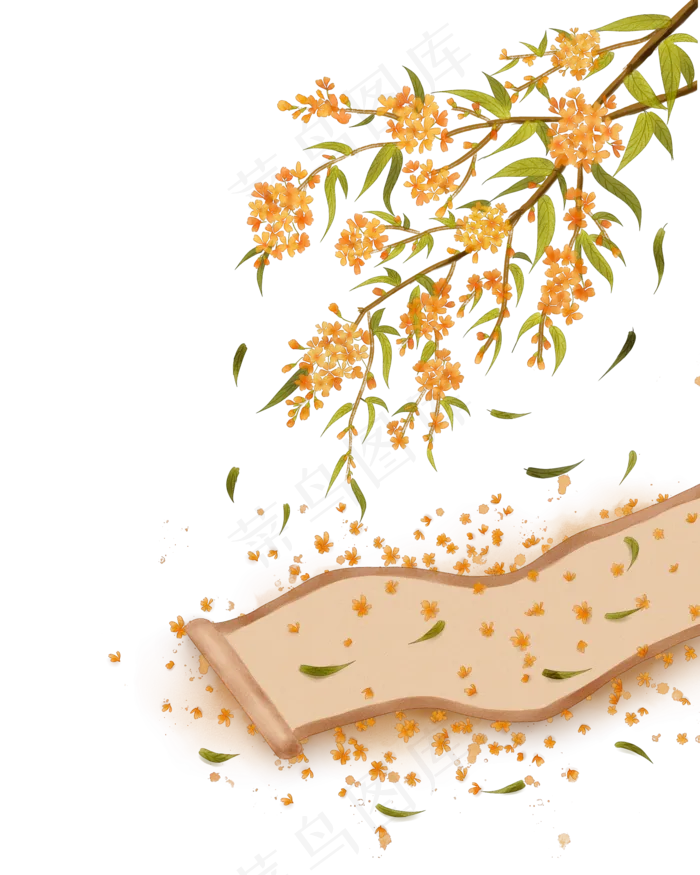 古风手绘桂花(2000X2500(DPI:300))psd模版下载