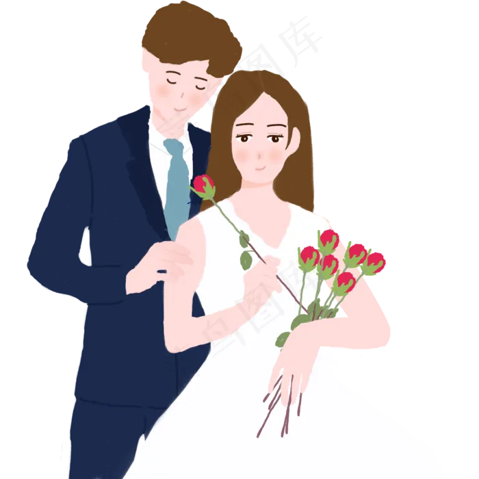 温馨卡通情侣拍婚纱照(2000X2000(DPI:300))psd模版下载