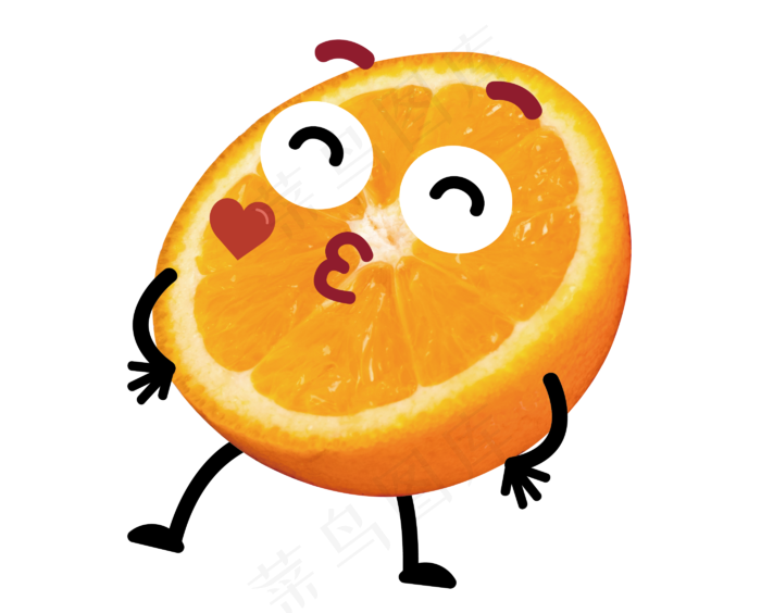 拟人黄色橙子(2800*2256px 300 dpi )ai矢量模版下载