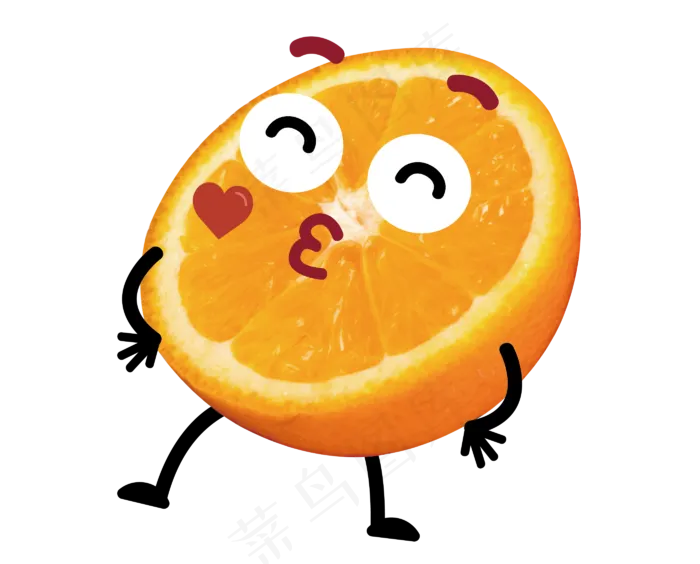 拟人黄色橙子(2800*2256px 300 dpi )ai矢量模版下载
