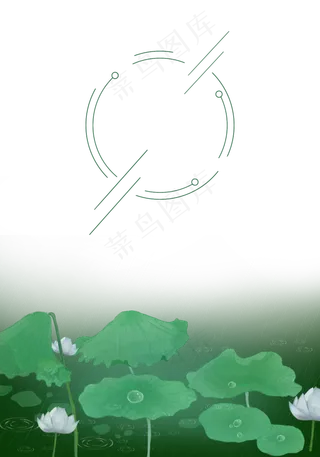 夏季绿色荷叶,免抠元素