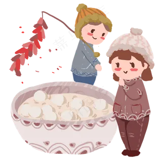 元宵节吃汤圆放鞭炮,免抠元素