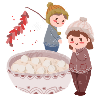 元宵节吃汤圆放鞭炮,免抠元素