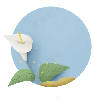 马蹄莲圆形标题框