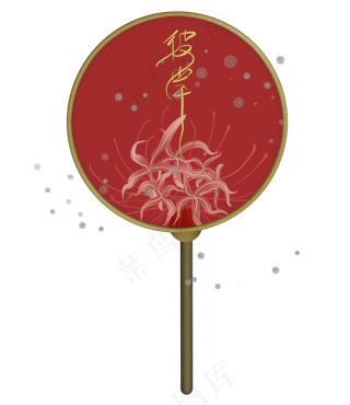 中国风团扇上的彼岸花