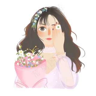 遮着眼睛的女生