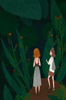 五一劳动节女孩出游