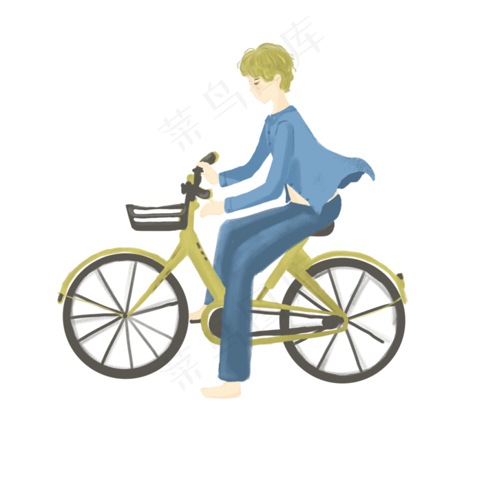 处暑郊游骑单车的人免抠图