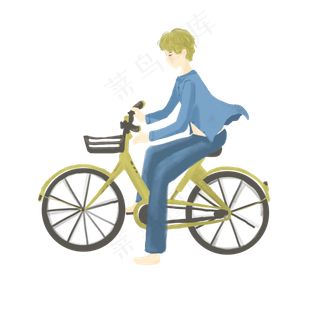 处暑郊游骑单车的人免抠图