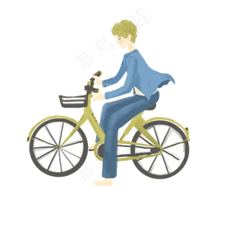 处暑郊游骑单车的人免抠图